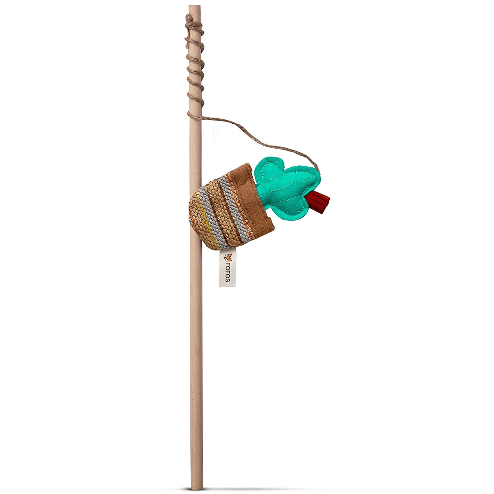 Fofos Phoenix Cactus with Wooden Stick Toy for Cats