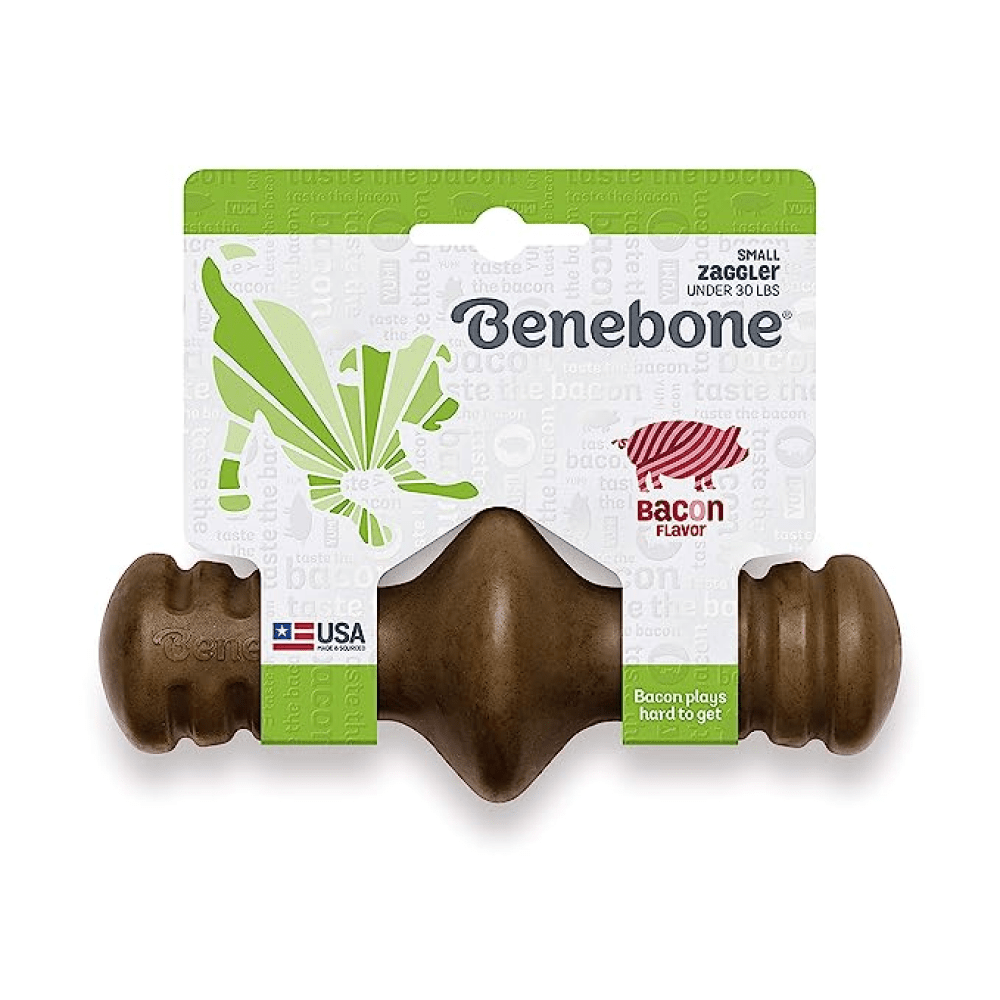 Benebone Bacon Butter Flavored Zaggler Rolling Chew Toy for Dogs
