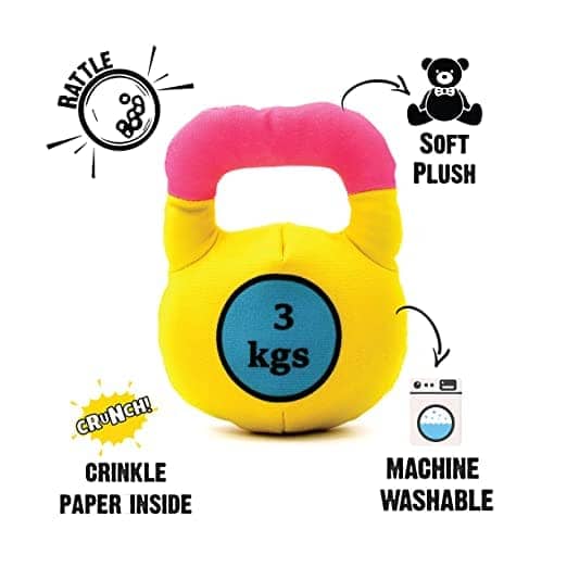 Goofy Tails Gym Series Kettlebell Plush Toy for Dogs | For Soft Chewers