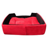 Hiputee Super Soft Dual Rectangle Velvet Bed for Dogs and Cats (Red Black) Both-Bedding, Mats & Travel Supplies Hiputee M