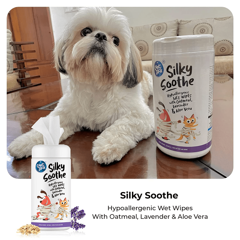 Captain Zack Silky Soothe Hypoallergenic Wipes for Dogs and Cats