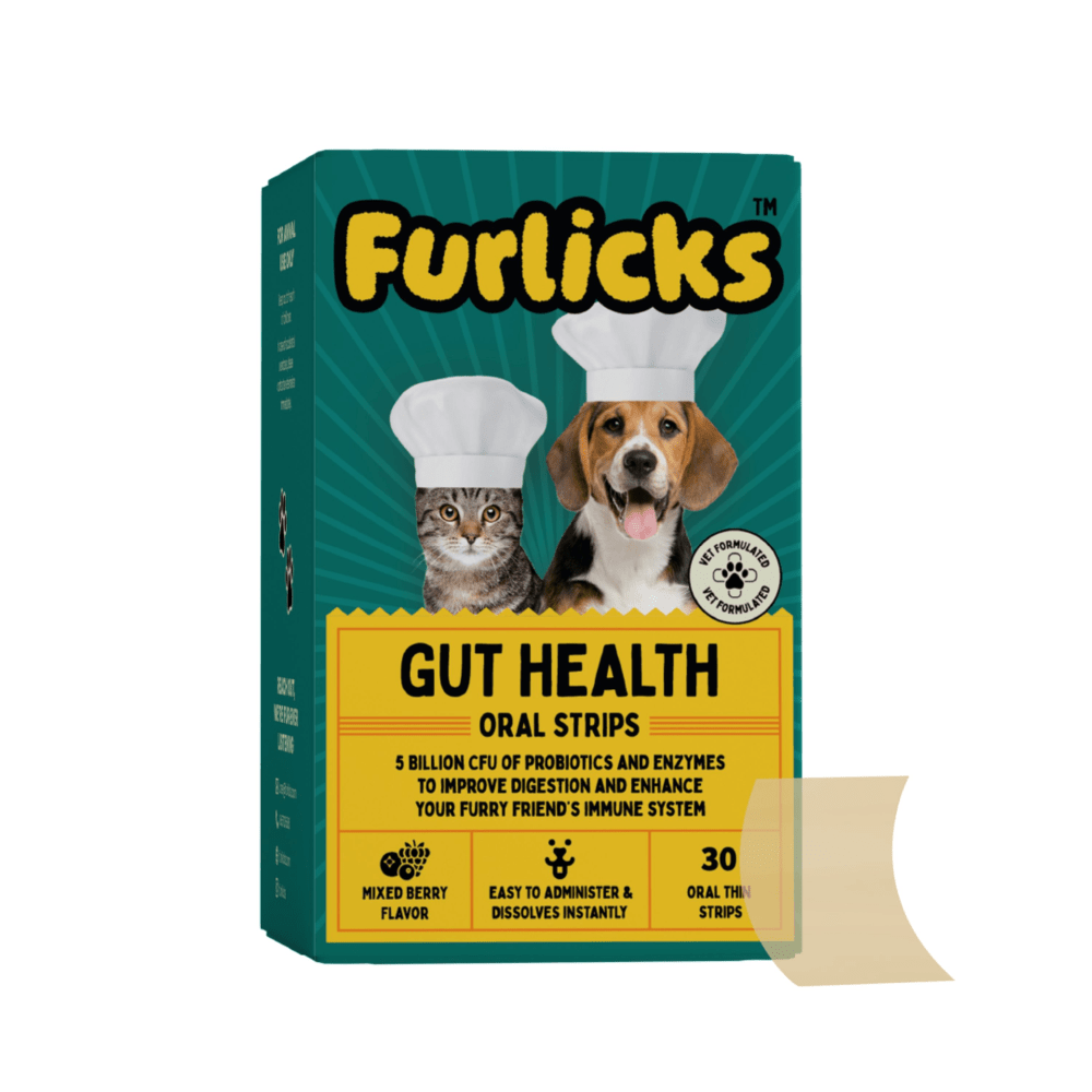 Furlicks Gut Health Supplement and Himalaya Himpyrin Anti Inflammatory & Pain Relief Drops Combo for Dogs and Cats