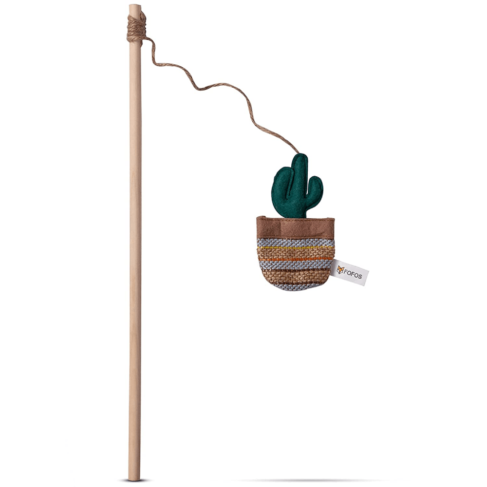 Fofos Austin Cactus with Wooden Stick Toy for Cats