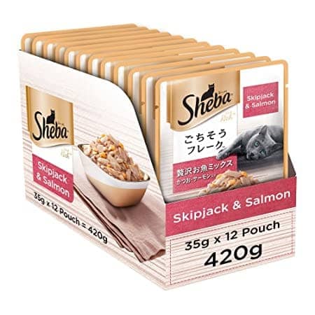 Sheba Fish with Sasami and Skipjack & Salmon Fish Mix Cat Wet Food Combo (24+24)