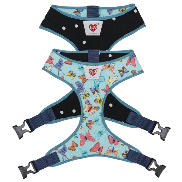 Pet And Parents Butterfly and Polka Reversible Harness for Dogs