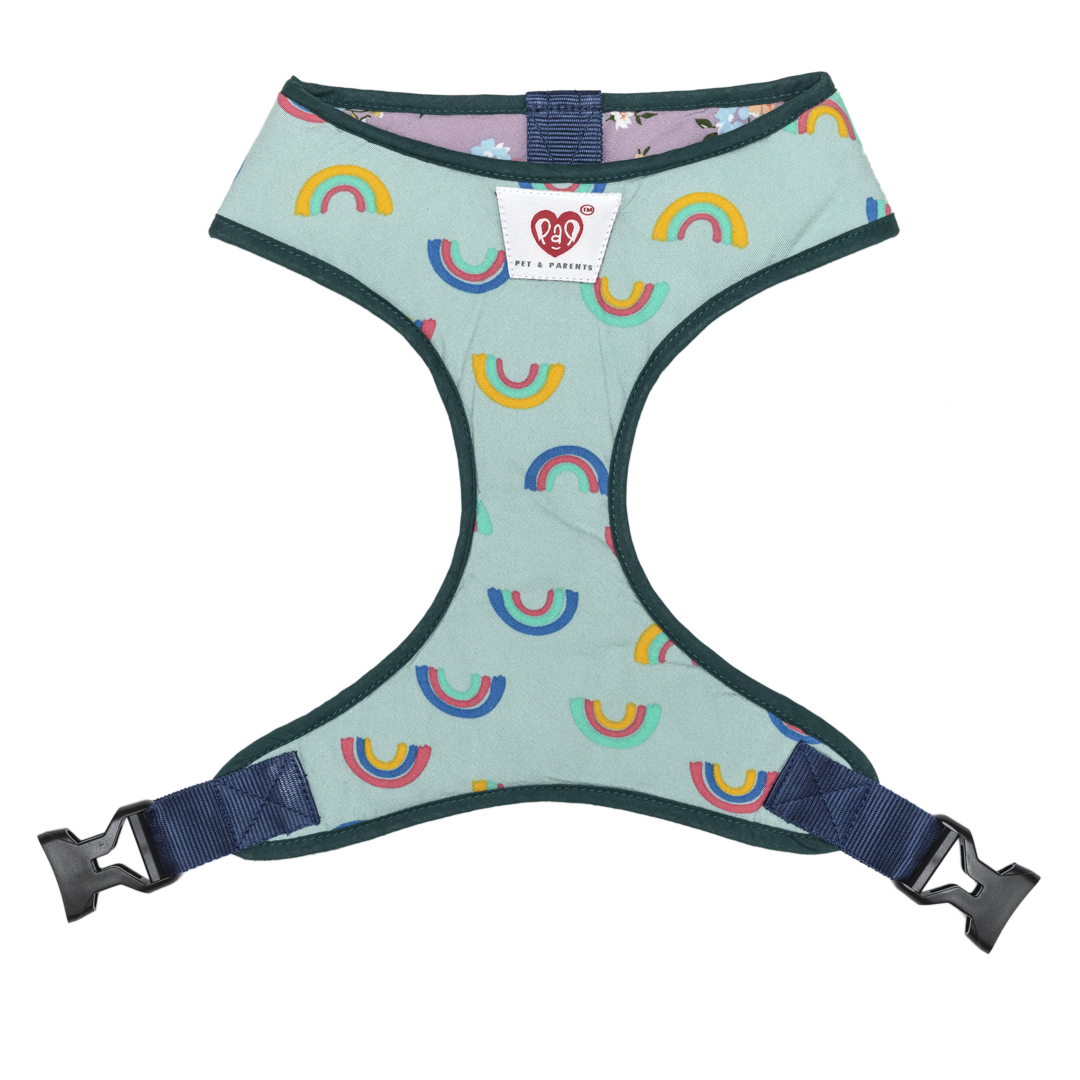Pet And Parents Floral Rainbow Reversible Harness for Dogs