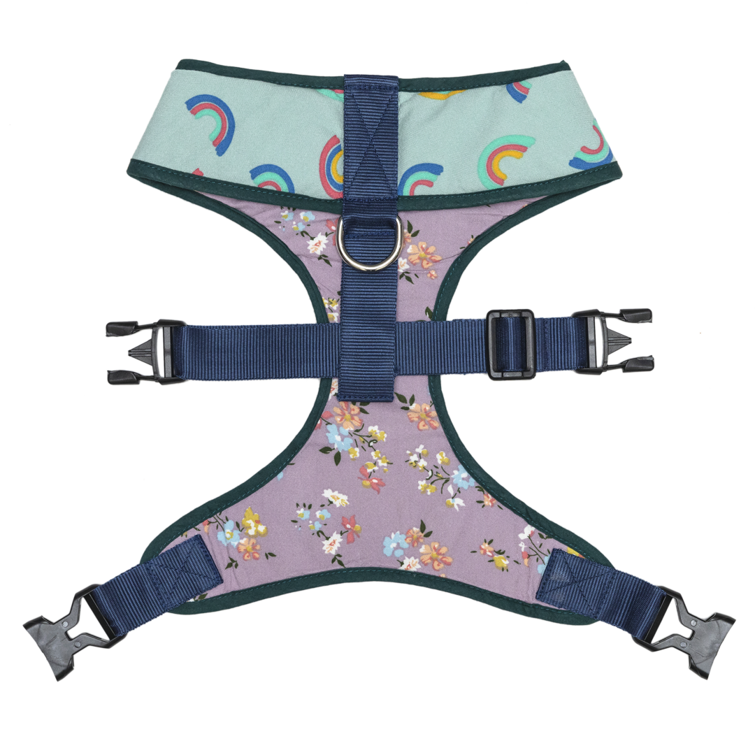 Pet And Parents Floral Rainbow Reversible Harness for Dogs