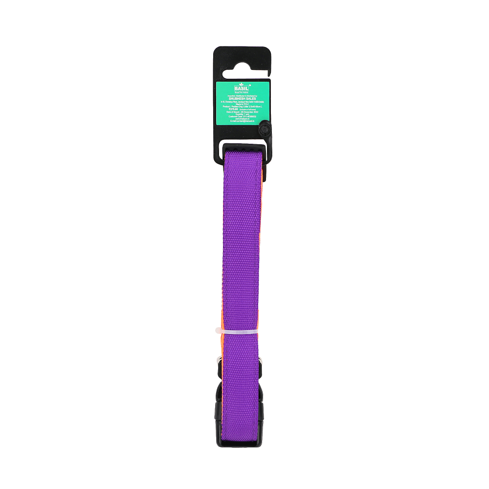 Basil Nylon Padded Collar for Dogs (Purple)