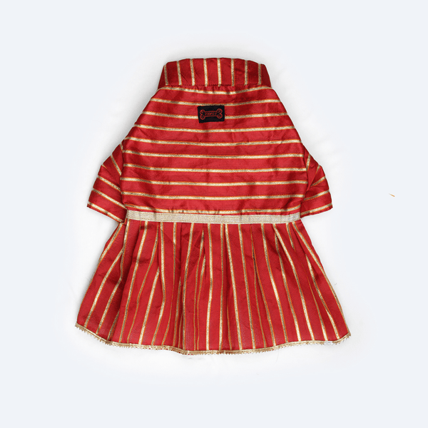 Pawgypets Occasion Wear Gota Dress for Dogs and Cats (Red)