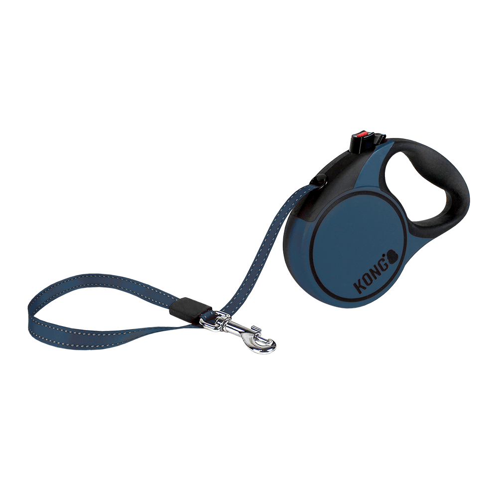 Kong Terrain Retractable Leash for Dogs and Cats (Blue) Both-Collar, Leashes, harnesses Kong