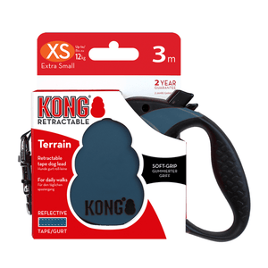 Kong Terrain Retractable Leash for Dogs and Cats (Blue)