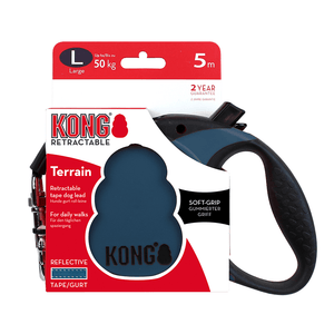 Kong Terrain Retractable Leash for Dogs and Cats (Blue)