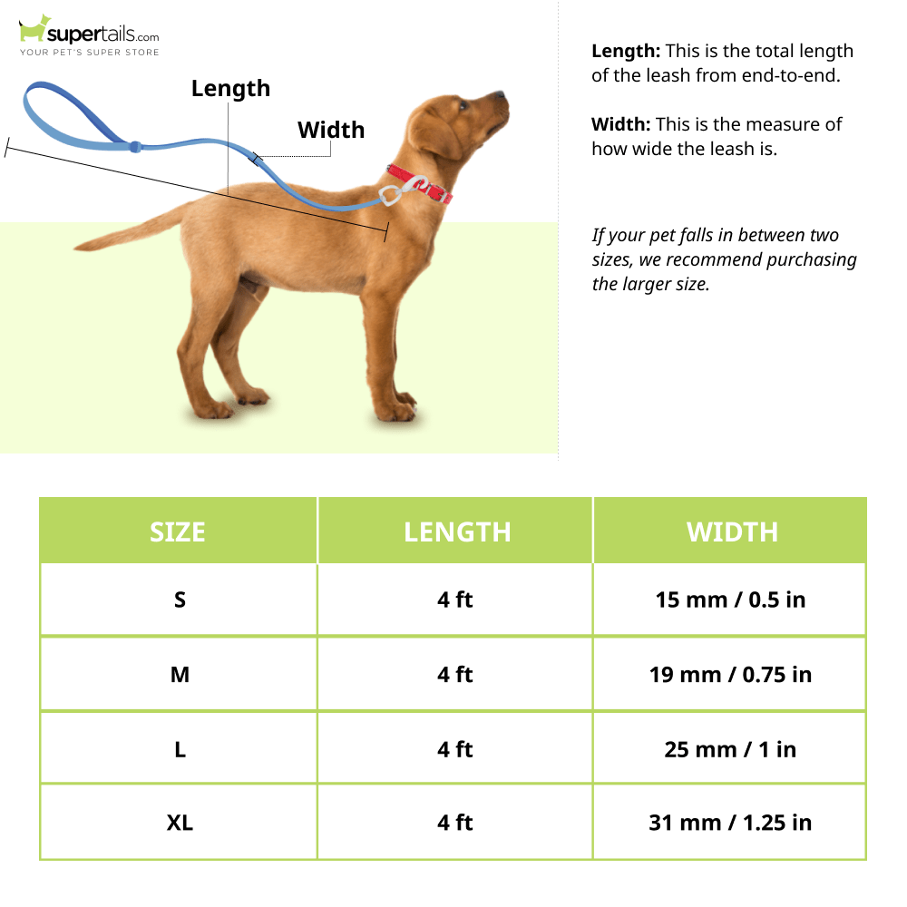 Basil Nylon Padded Leash for Dogs (Black) Dogs-Collar, Leashes, harnesses Basil