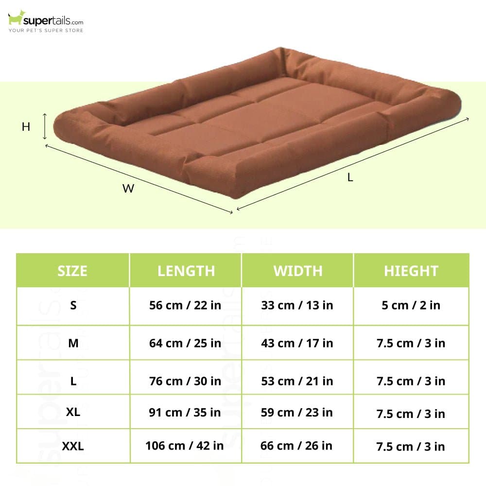 Kozi Pet Rectangular Shaped Bed for Dogs and Cats (Brown)