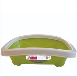 M Pets Memphis Litter Tray with Rim for Cats (Green)