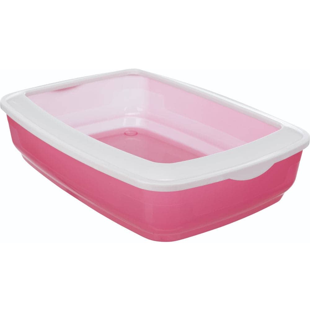 Trixie Brisko Litter Tray with Rim for Cats (Pink) Litter Supplies Trixie 32x12x43cm