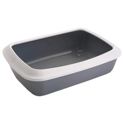 Savic Iriz Litter Tray with Rim for Cats (Cold Grey,42cm)