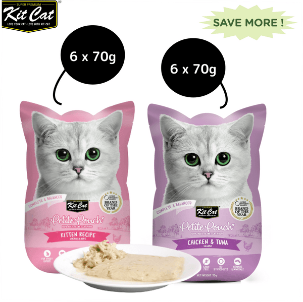 Kit Cat Chicken and Tuna and Chicken Cat Wet Food Combo