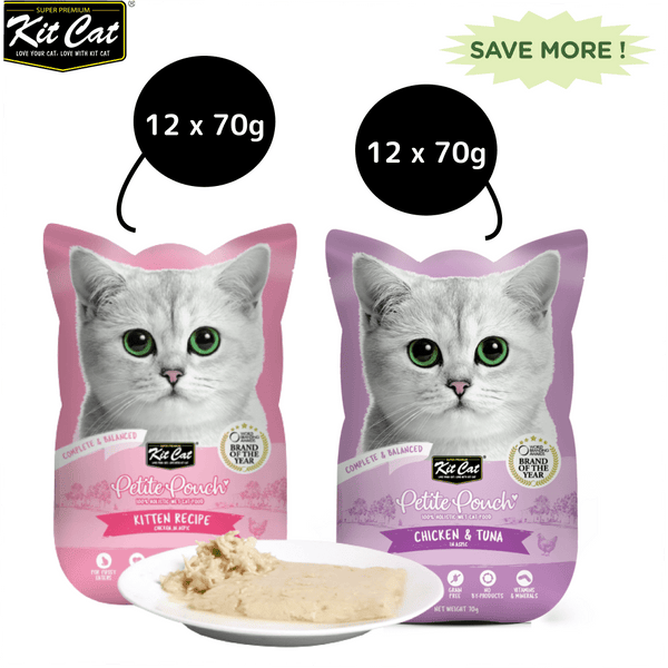Kit Cat Chicken and Tuna and Chicken Cat Wet Food Combo