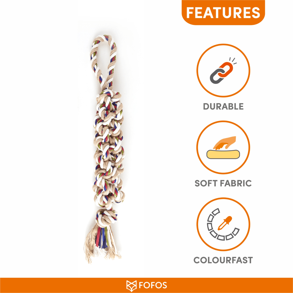 Fofos Flossy Rope Toy Braided for Dogs
