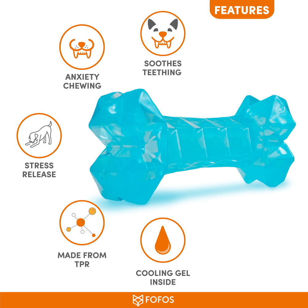 Barkbutler x Fofos Cooling Bone Freezable Chew Toy for Dogs (Blue) Dogs-Toys Barkbutler