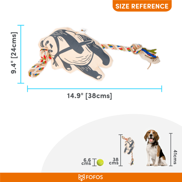 Barkbutler x Fofos Flossy Rope Toy With Panda for Dogs