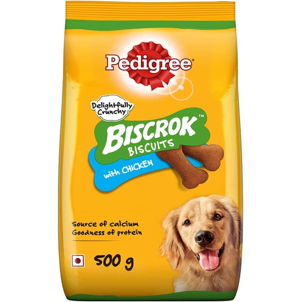 Pedigree PRO Large Breed Puppy Dry Food and Chicken Flavour Biscrok Treat Combo (3kg +900g) Exclusive Combo Pedigree