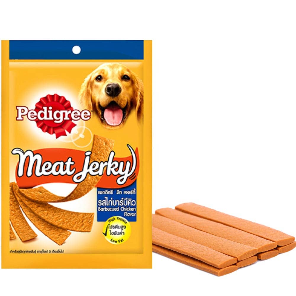 Pedigree Roasted Lamb Meat Treats and Barbecued Chicken Meat Jerky Adult Dog Treats Combo (12+12)