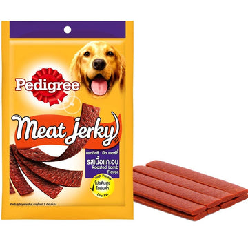 Pedigree Roasted Lamb Meat Treats and Barbecued Chicken Meat Jerky Adult Dog Treats Combo (12+12)