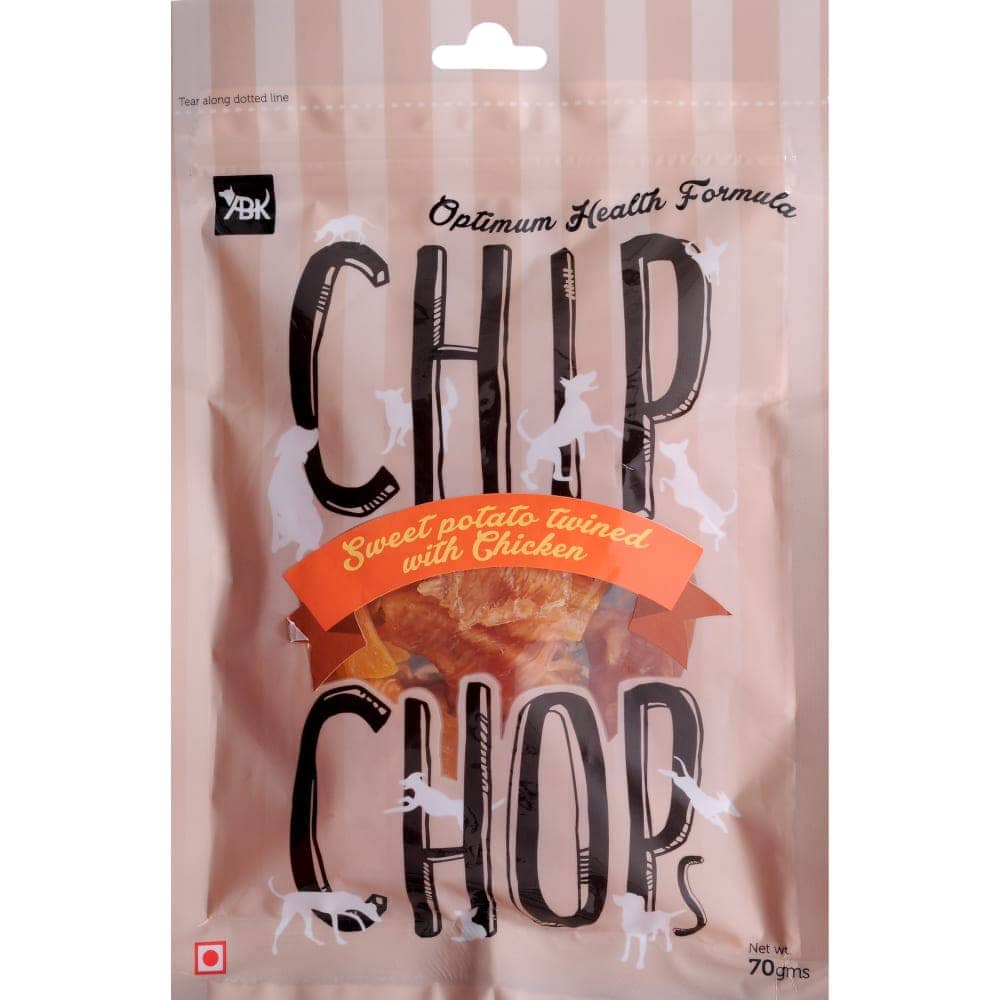 Chip Chops Sweet Potato Chicken, Lamb Cubes and Sundried Chicken Jerky Dog Treats Combo (3 x 70g)