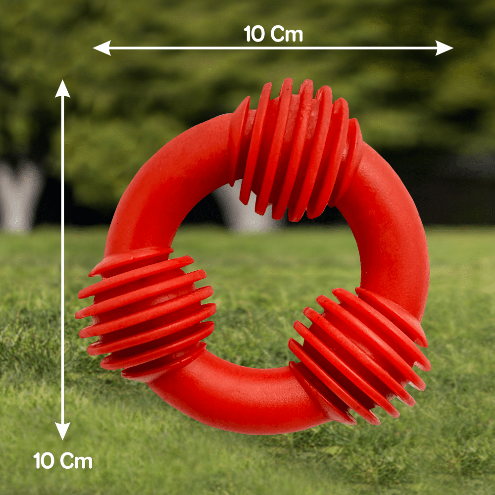 Drools Non Toxic Rubber Trio Bolt Ring Toy for Dogs