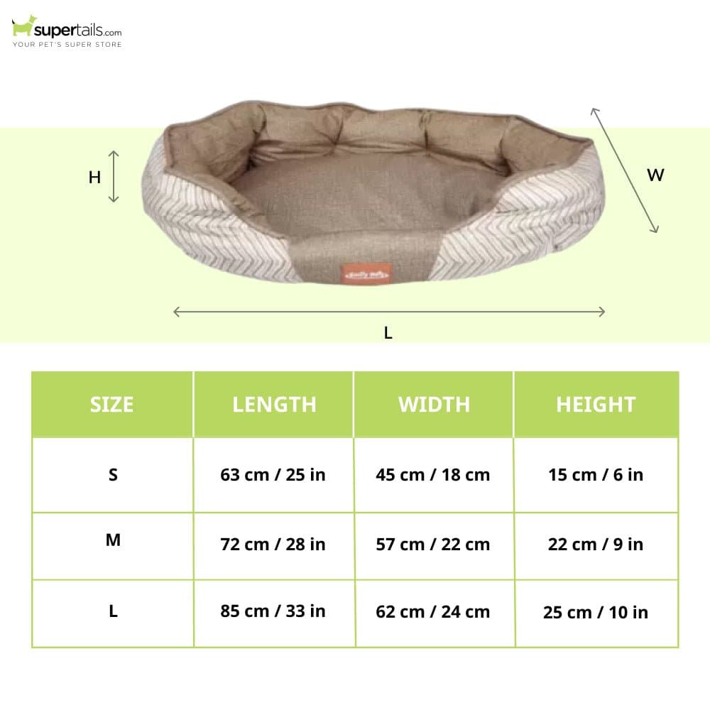 Emily Pets Oval Shaped Bed for Dogs and Cats (Brown)