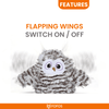 Barkbutler x Fofos Flapping Owl Chirping Interactive Toy for Cats (Brown) Cats-Toys Barkbutler