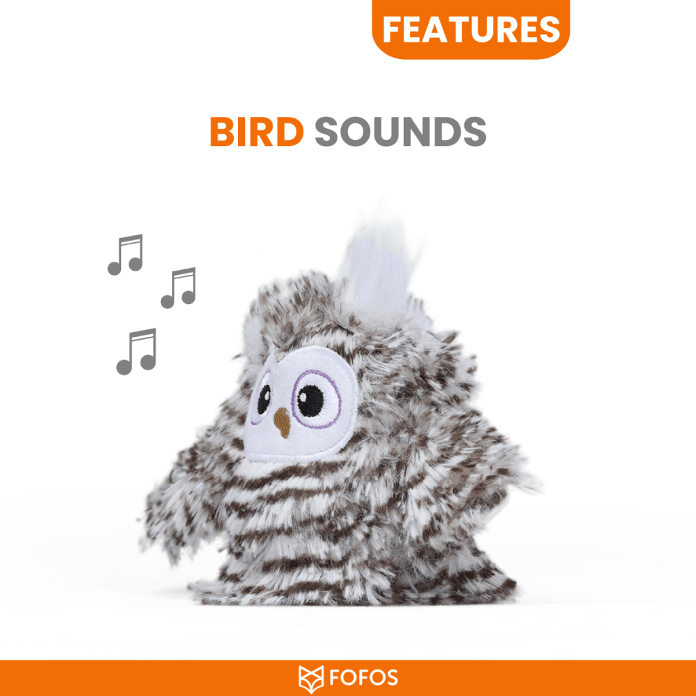 Barkbutler x Fofos Flapping Owl Chirping Interactive Toy for Cats (Brown) Cats-Toys Barkbutler