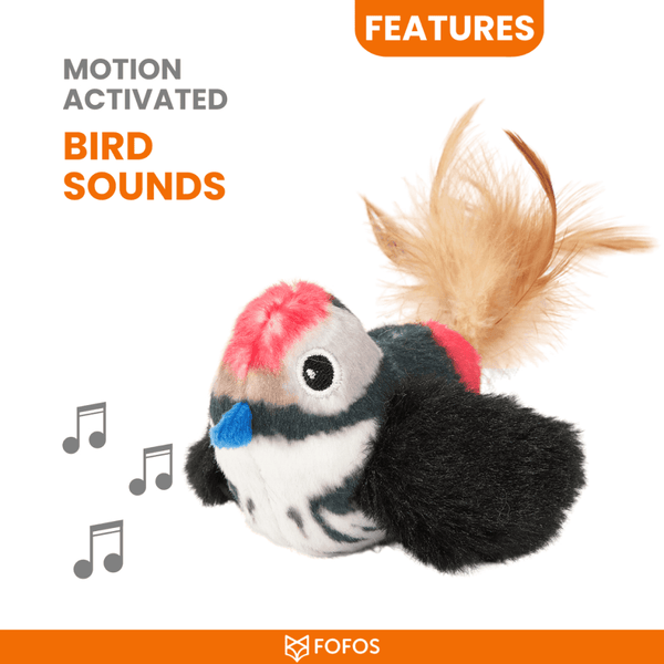 Barkbutler x Fofos Black Bird with Catnip Balls Interactive Toy for Cats (Black)