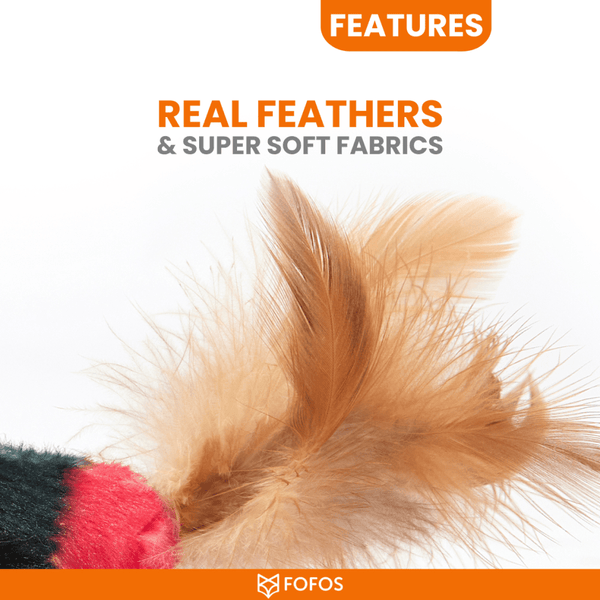 Barkbutler x Fofos Black Bird with Catnip Balls Interactive Toy for Cats (Black)