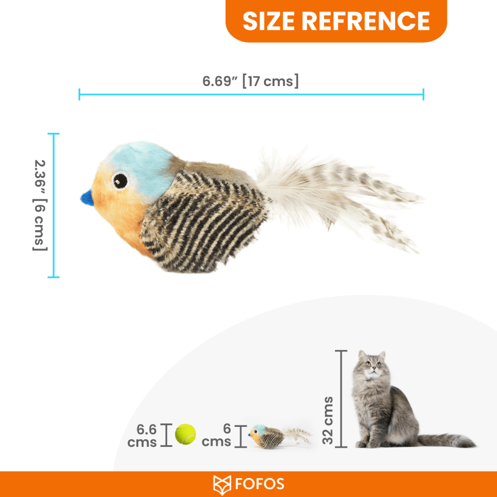Barkbutler x Fofos Blue Bird with Catnip Balls Interactive Toy for Cats Cats-Toys Barkbutler