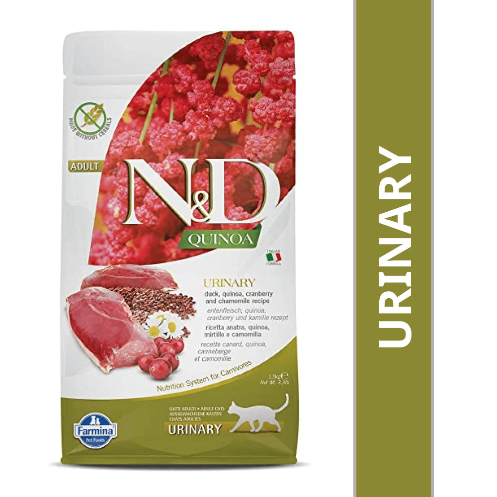 Farmina N&D Quinoa Duck Cranberry & Chamomile Grain Free Urinary Adult Dry Cat Food