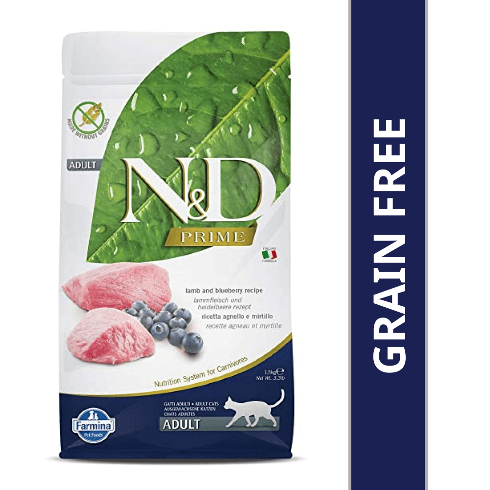 Farmina N&D Prime Lamb & Blueberry Grain Free Adult Cat Dry Food