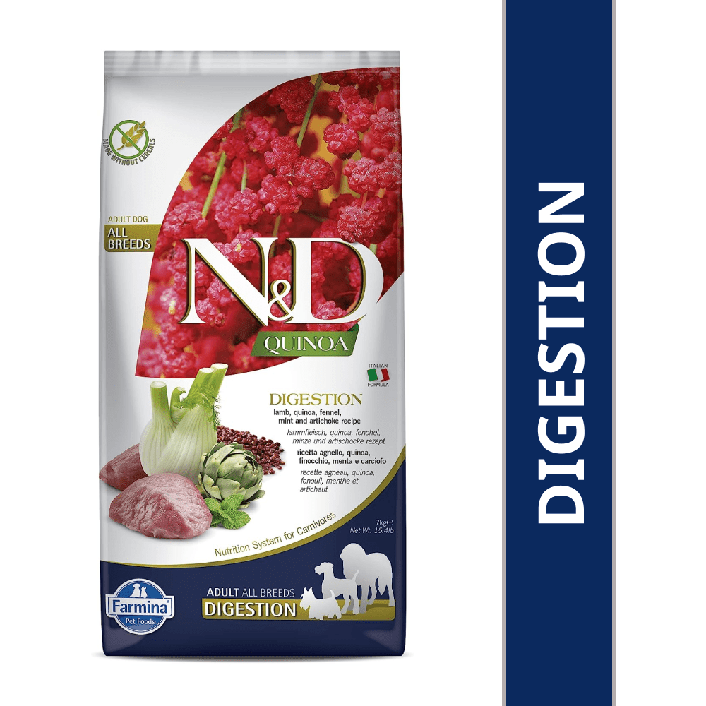Farmina N&D Quinoa Lamb Mint & Fennel Digestion Grain Free Adult Dry Dog Food