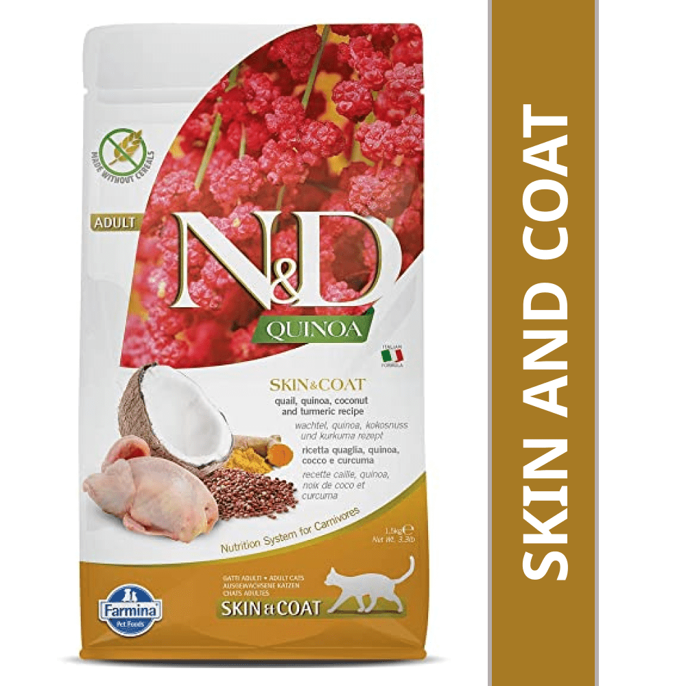 Farmina N&D Quinoa Quail Coconut & Turmeric Skin & Coat Grain Free Adult Cat Dry Food