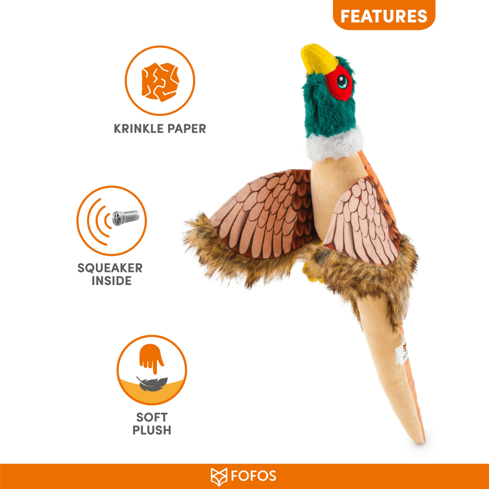 Barkbutler x Fofos Plush Pheasant Toy for Dogs | For Soft Chewers Dogs-Toys Barkbutler