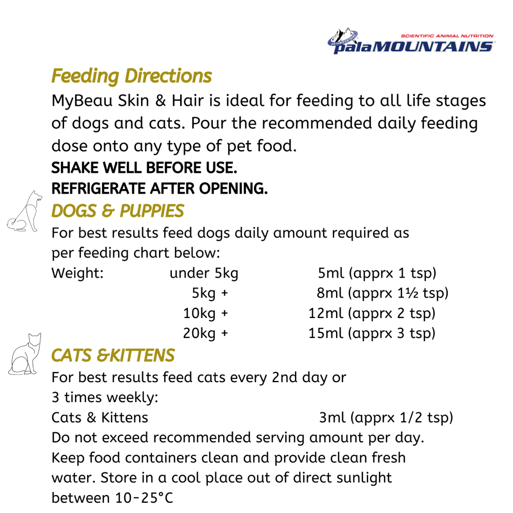 My Beau Vet Collection Skin & Hair Food Supplement for Dogs and Cats Both-Health & Wellness My Beau