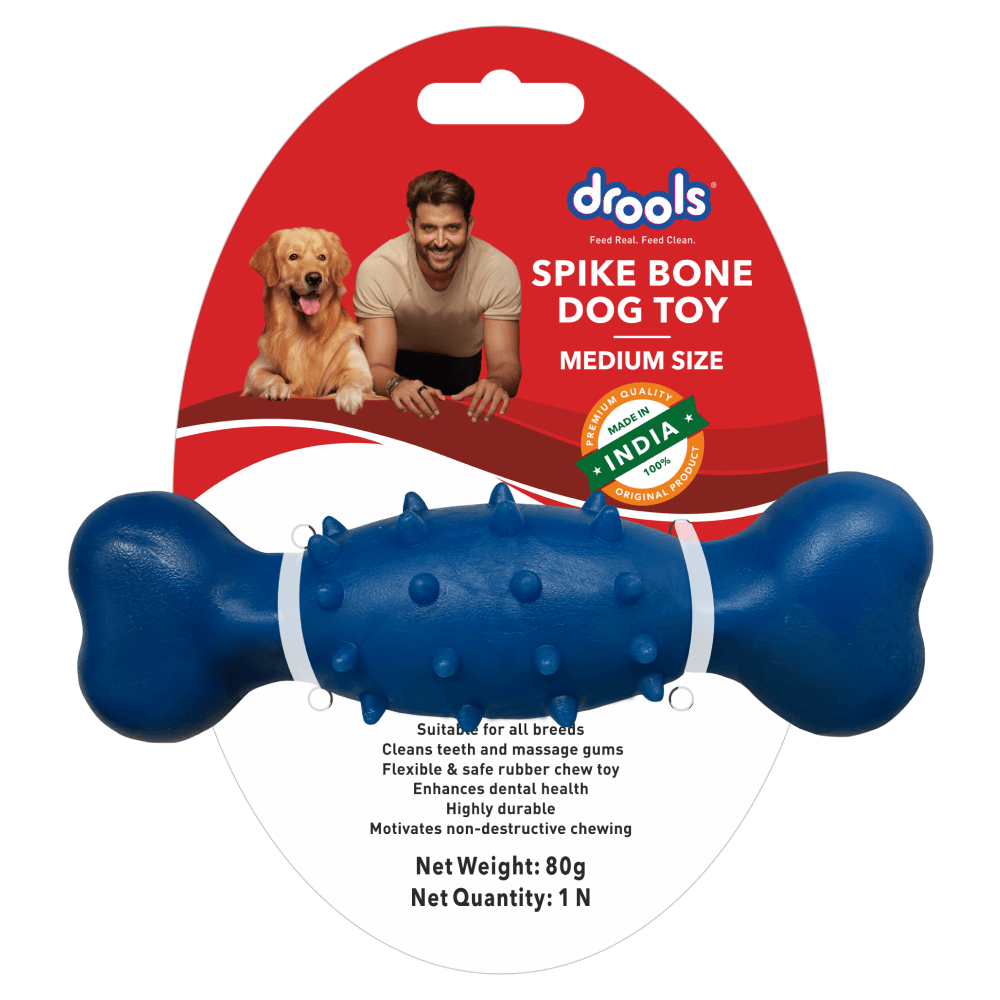 Drools Non Toxic Rubber Spike Bone Toy for Dogs