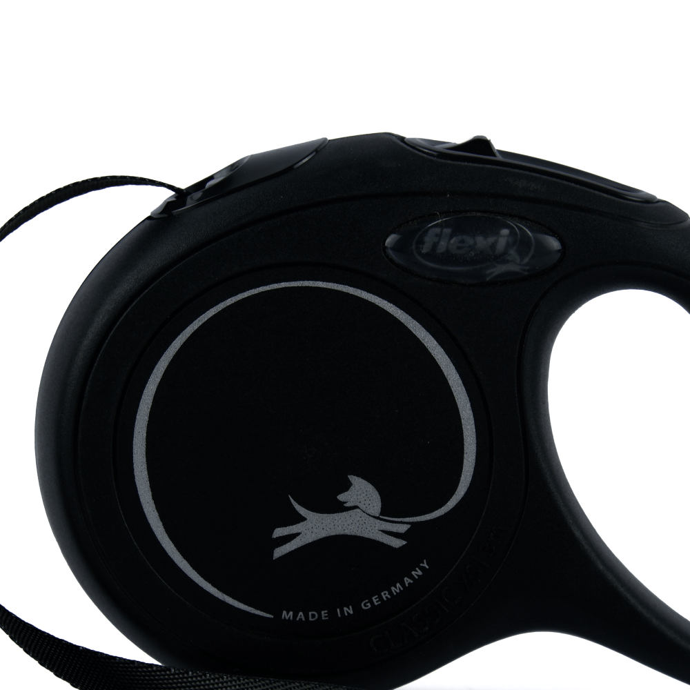 Flexi Classic Retractable Leash for Dogs and Cats (Black)