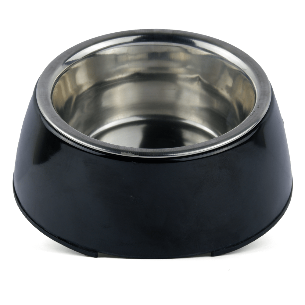 Basil Solid Color Melamine Bowl for Dogs and Cats (Black)