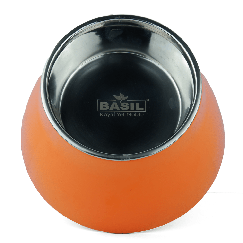Basil Elevated Earout Melamine Bowl for Dogs and Cats