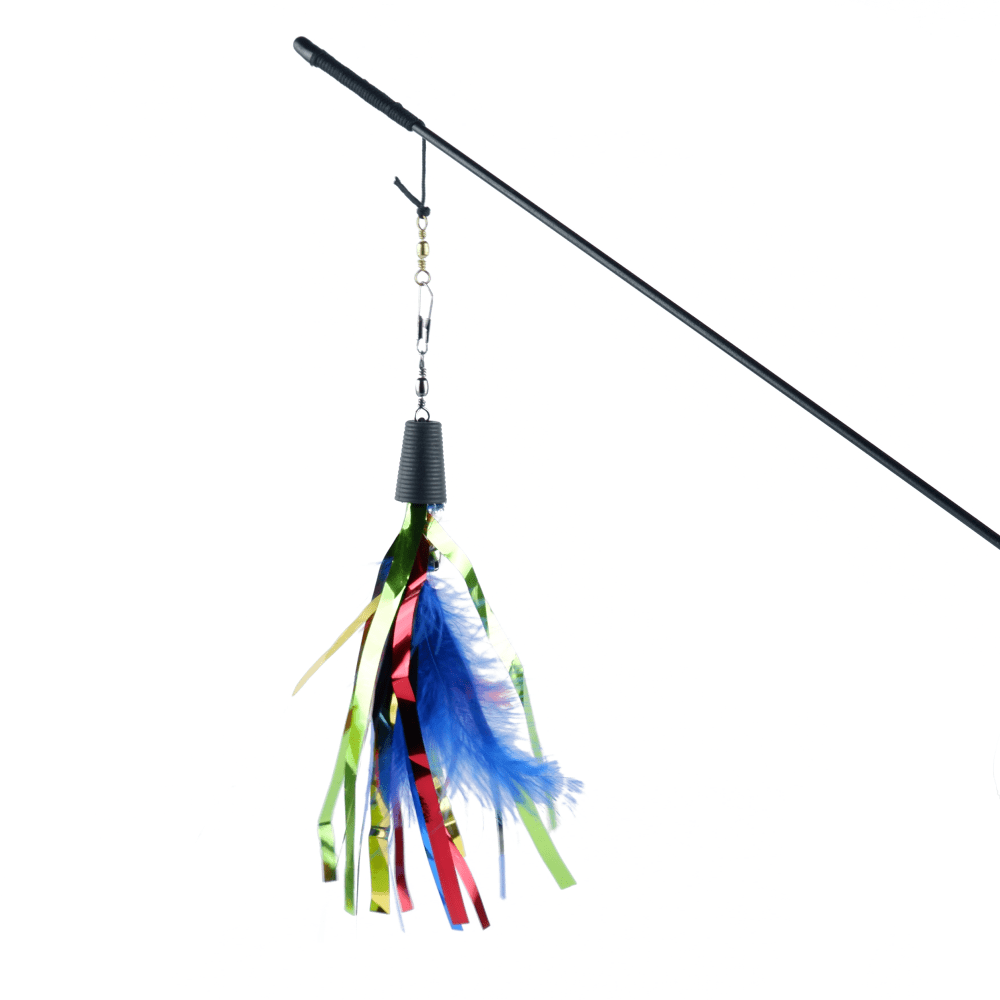 Basil Cat Teaser with Feathers & Bell for Cats Cats-Toys Basil