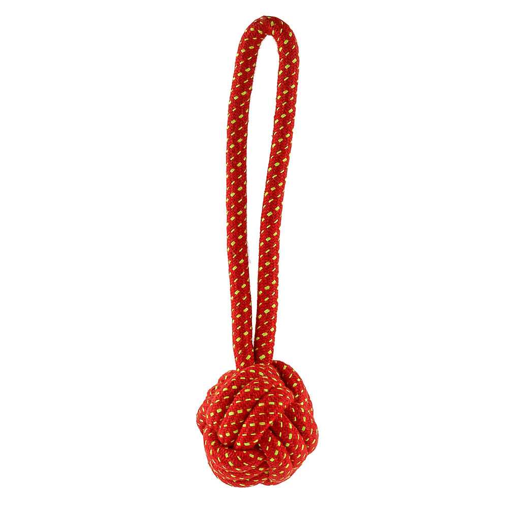 Kiki N Pooch Rope Handle Ball Toy for Dogs (Assorted)