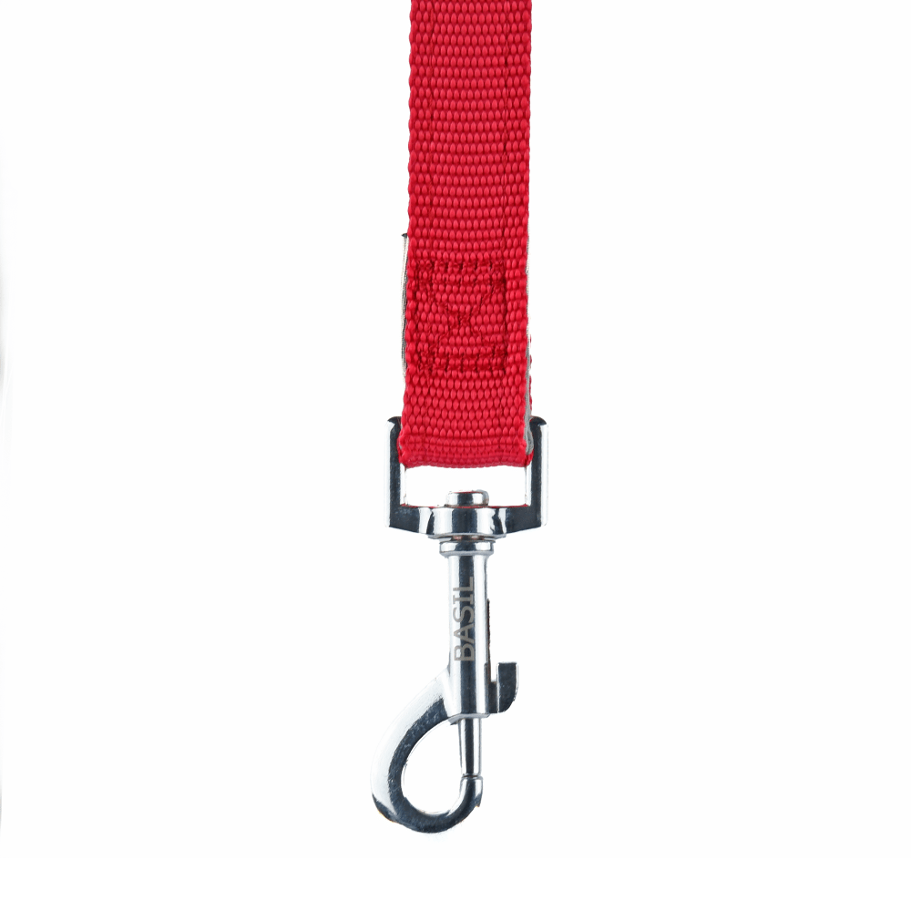 Basil Nylon Padded Leash for Dogs (Red)